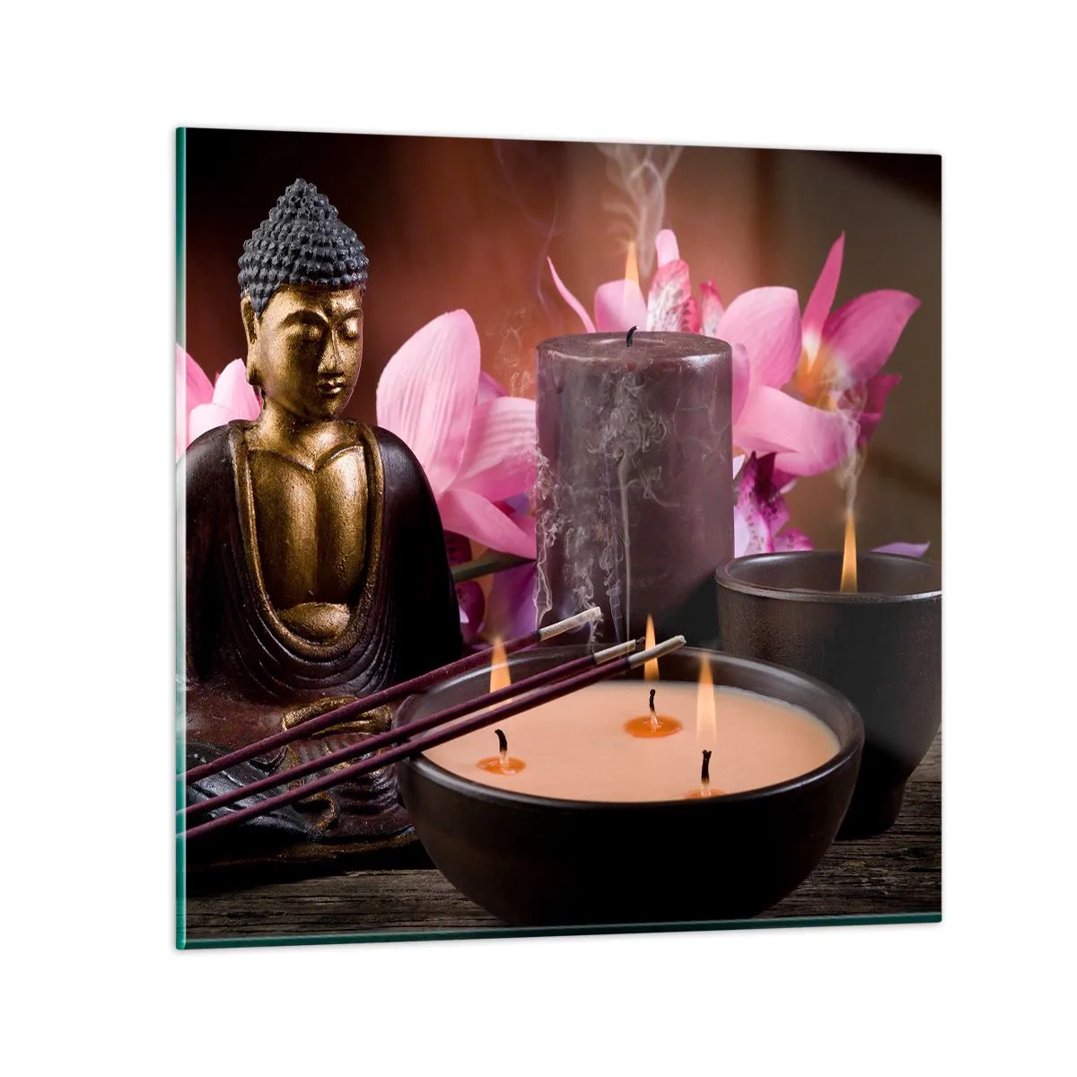 Quadro su vetro - Purificare la mente, calmare il corpo - 50x50 cm
