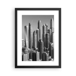 Poster in cornice nera - La città sul deserto - 30x40 cm
