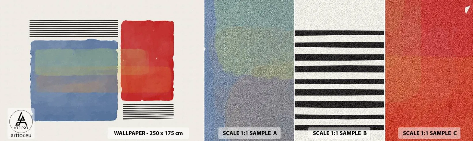 Campione Di Fotomurale Standard Eco - Spirito e lettera della geometria - Astrazione, Pezzo, Arte Moderna. - 100x30 cm