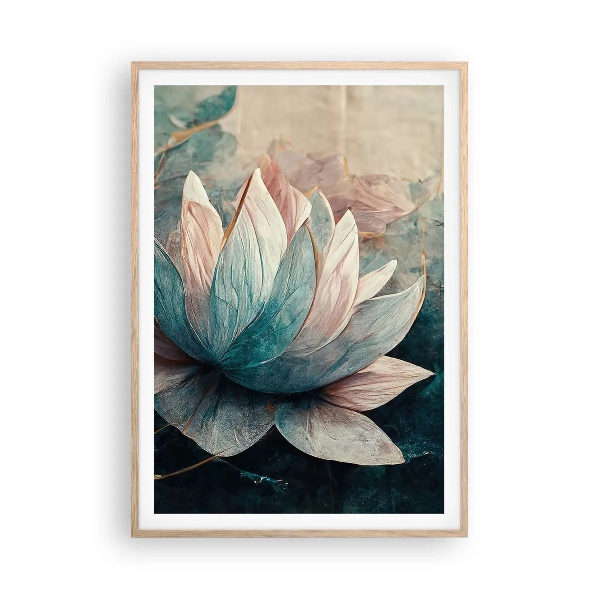 Poster in cornice rovere chiaro - Le stelle del lago - 70x100 cm