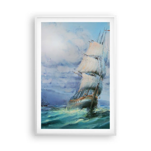 Poster in cornice bianca - Con il vento in favore - 61x91 cm