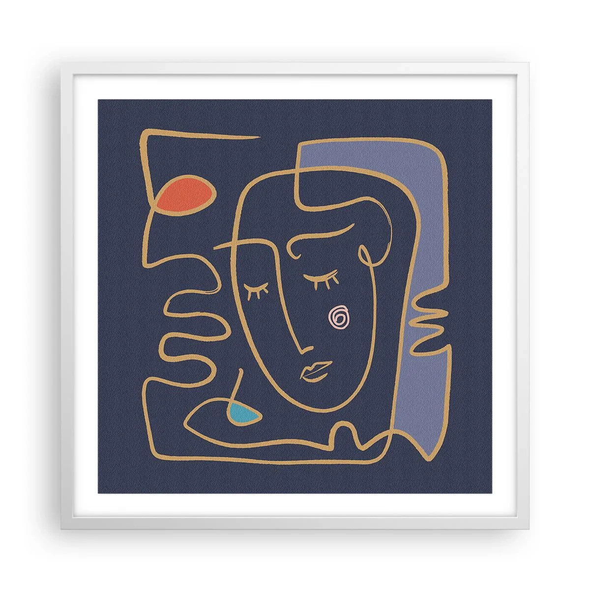 Poster in cornice bianca - Pensierosa - 60x60 cm