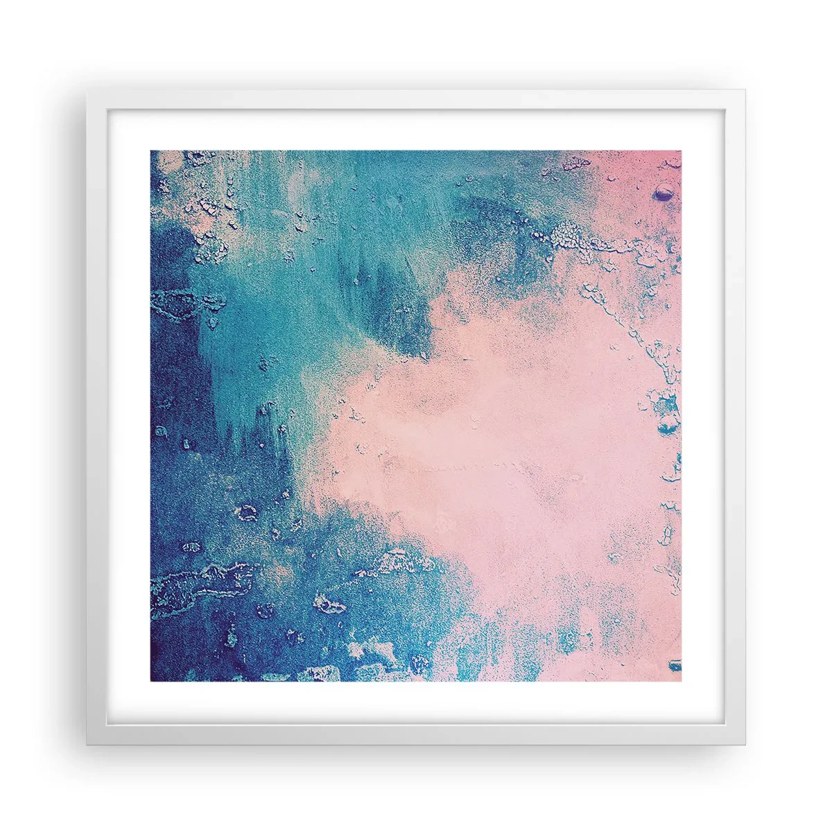 Poster in cornice bianca - Abbracci nel blu - 50x50 cm