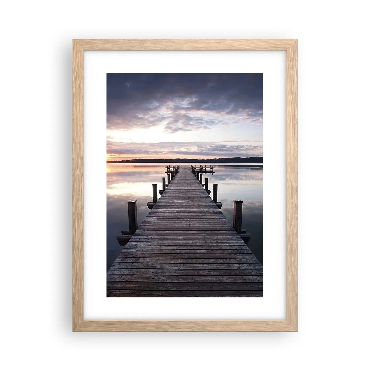 Poster in cornice rovere chiaro - Il silenzioso confine del giorno e della notte - 30x40 cm