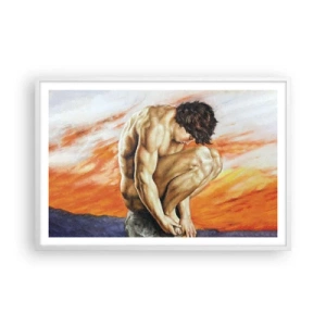 Poster in cornice bianca - Immerso in se stesso - 91x61 cm