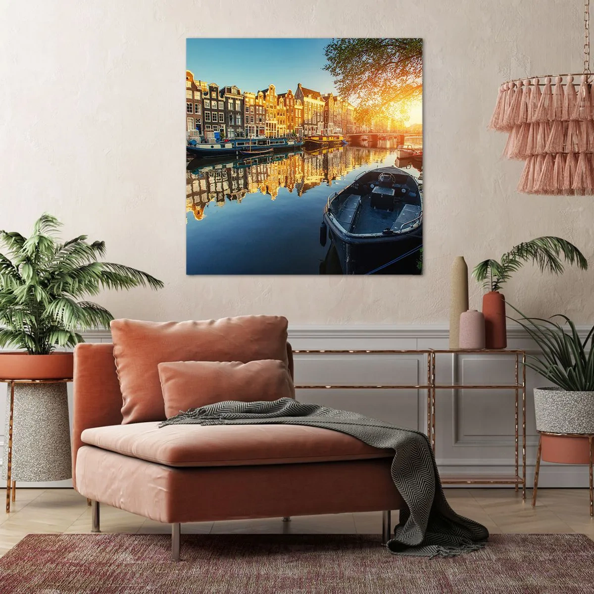 Quadro su tela - Stampe su Tela - L'alba ad Amsterdam - 70x70 cm