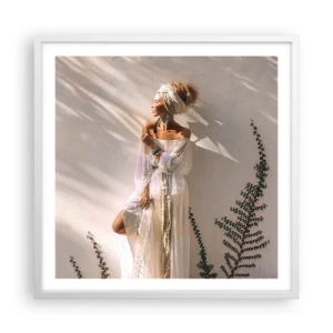 Poster in cornice bianca - Il sole e la ragazza - 60x60 cm