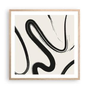 Poster in cornice rovere chiaro - Capriccio bianco e nero - 60x60 cm
