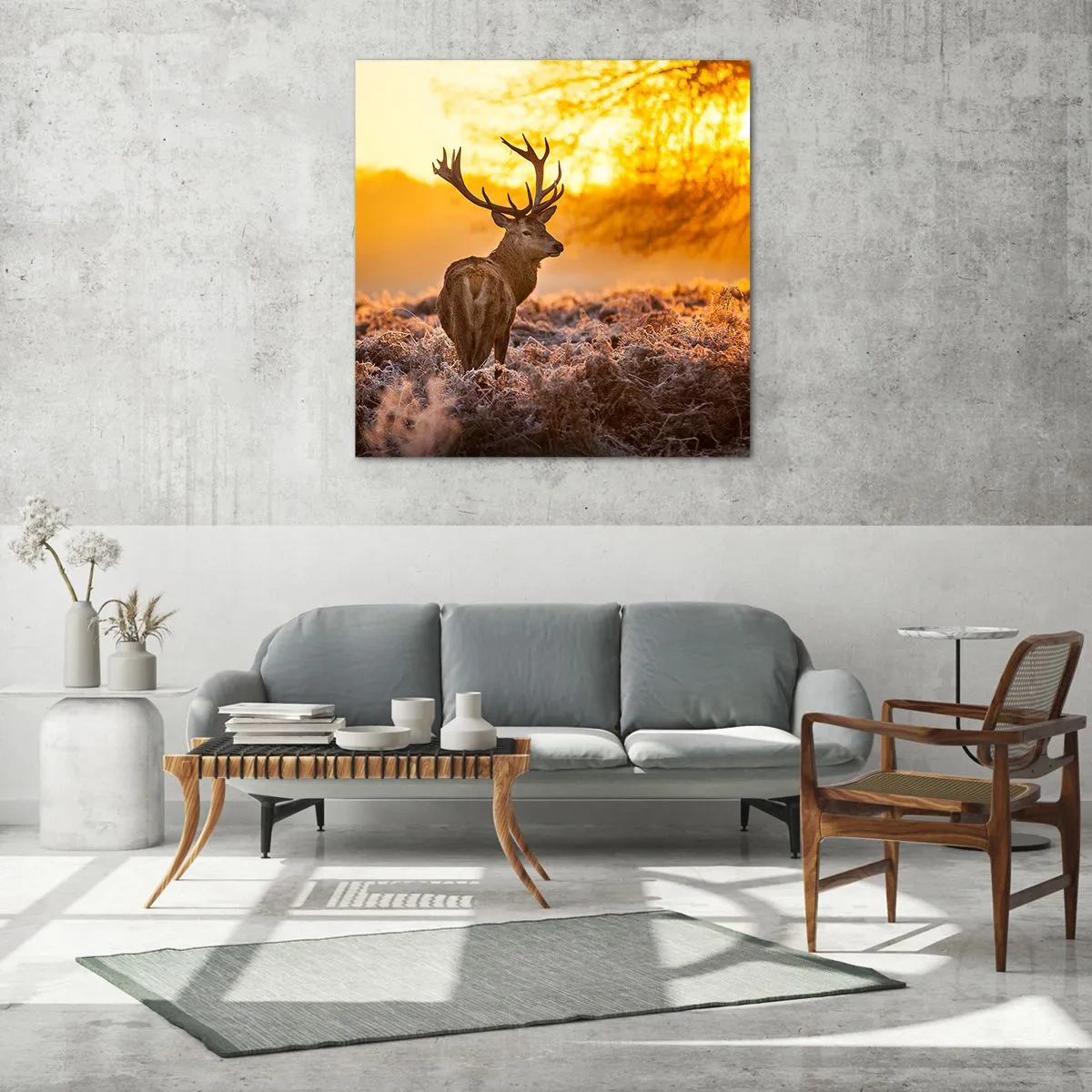 Quadro su vetro - Il re del bosco estivo - 50x50 cm