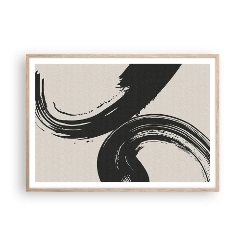 Poster in cornice rovere chiaro - Energico e circolare - 100x70 cm