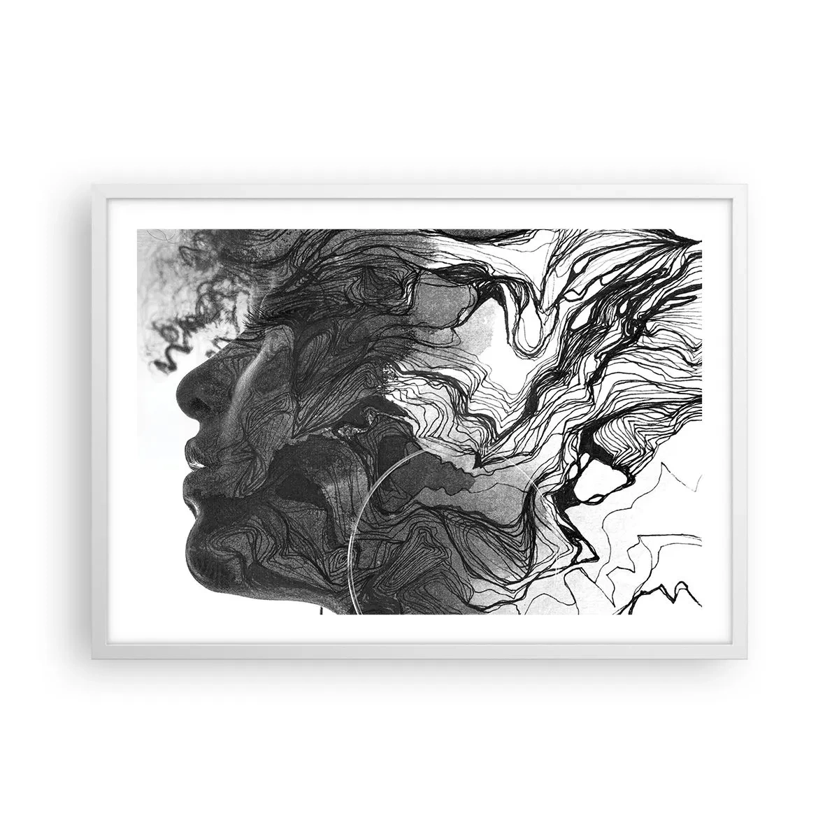 Poster in cornice bianca - Aggrovigliata nei sogni - 70x50 cm