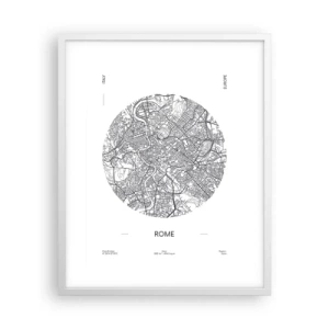 Poster in cornice bianca - Anatomia di Roma - 40x50 cm