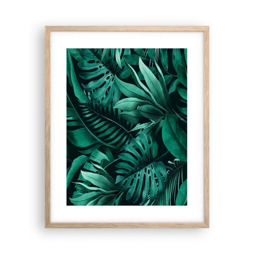 Poster in cornice rovere chiaro - Dal profondo del verde tropicale - 40x50 cm
