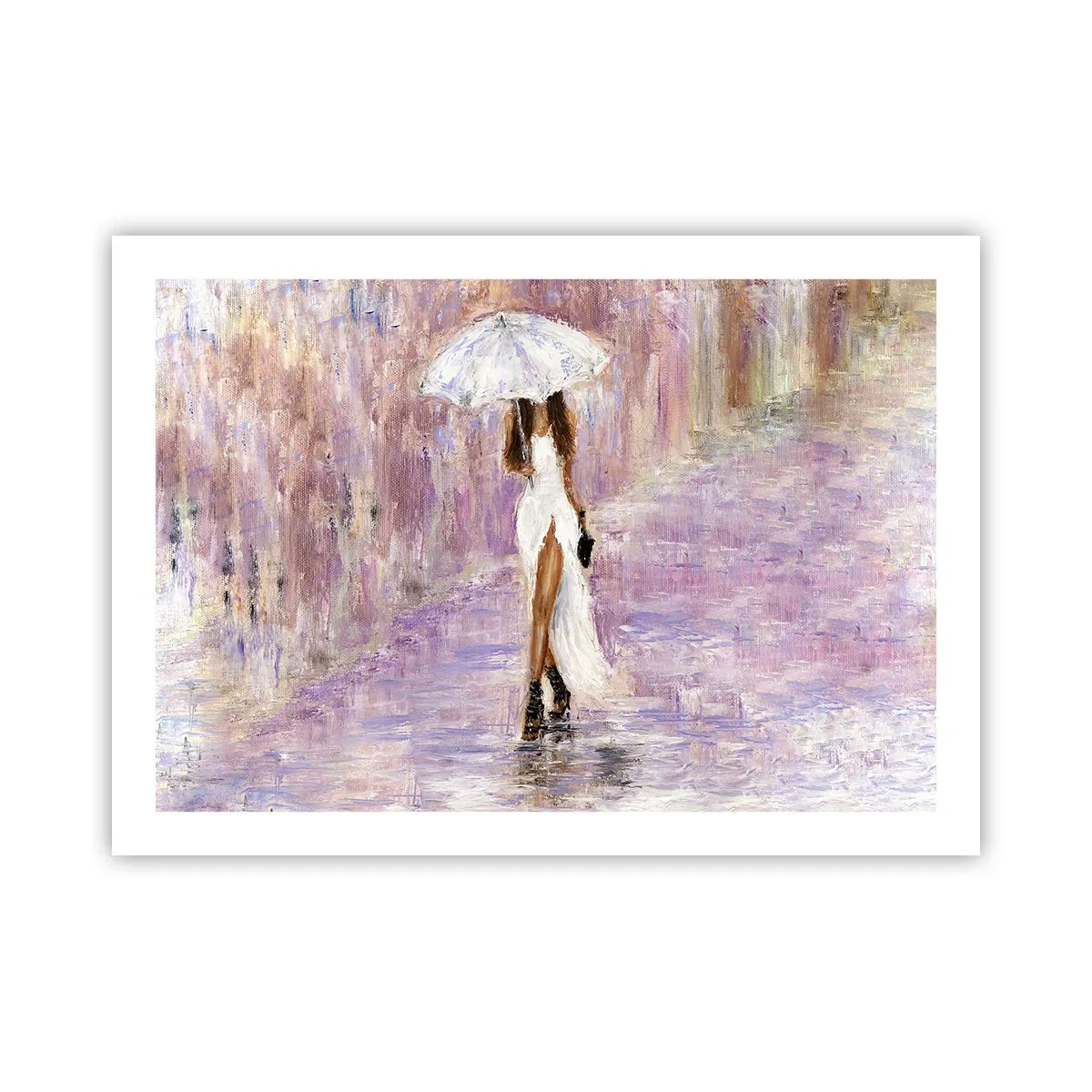 Poster - Nella pioggia lilla - 70x50 cm