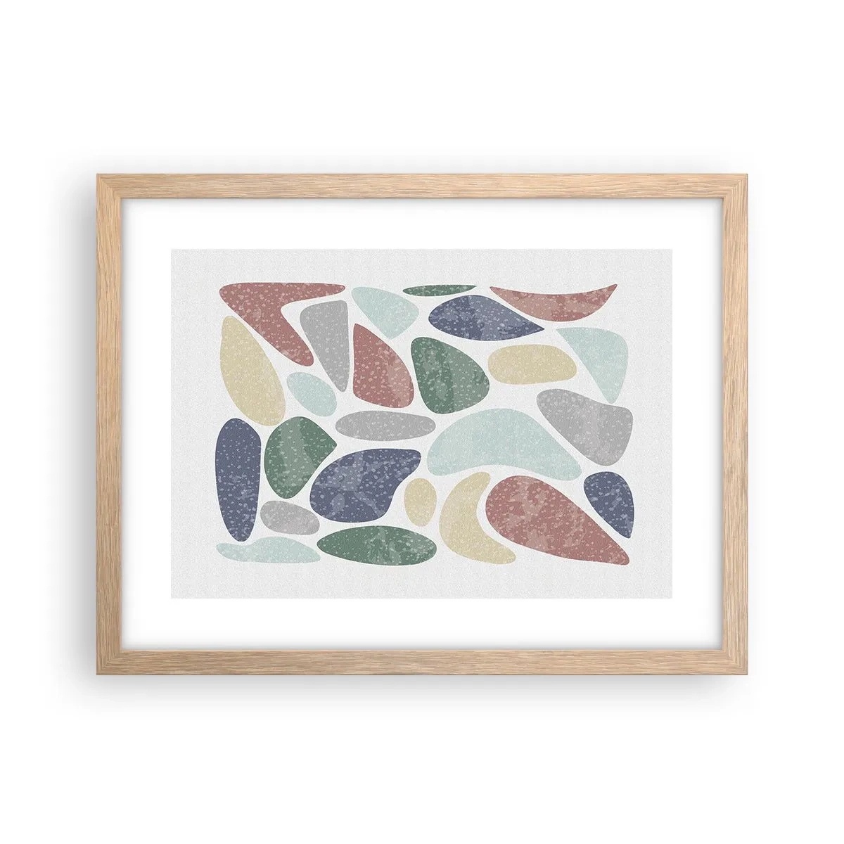 Poster in cornice rovere chiaro - Mosaico di colori incipriati - 40x30 cm