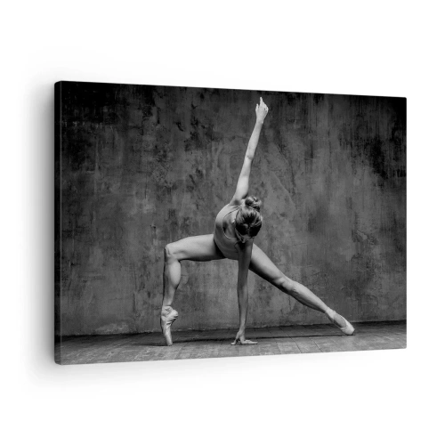 Quadro su tela - Stampe su Tela - Una ballerina in posa artistica contro un muro grezzo - 70x50cm - Ideale di equilibrio - Decorazione murale moderna per soggiorno e camera da letto ARTTOR