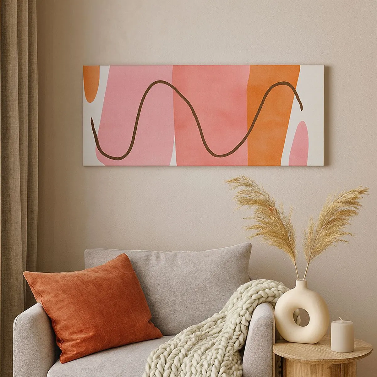 Quadro su tela - Stampe su Tela - Il delicato movimento delle forme - 100x40 cm