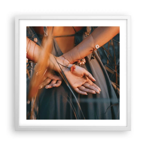Poster in cornice bianca - Legata alla natura - 50x50 cm