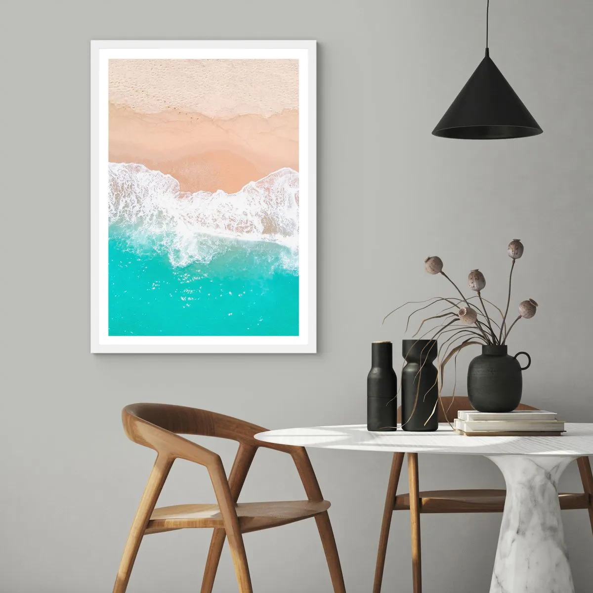 Poster in cornice bianca - Un tocco carezzevole - 70x100 cm