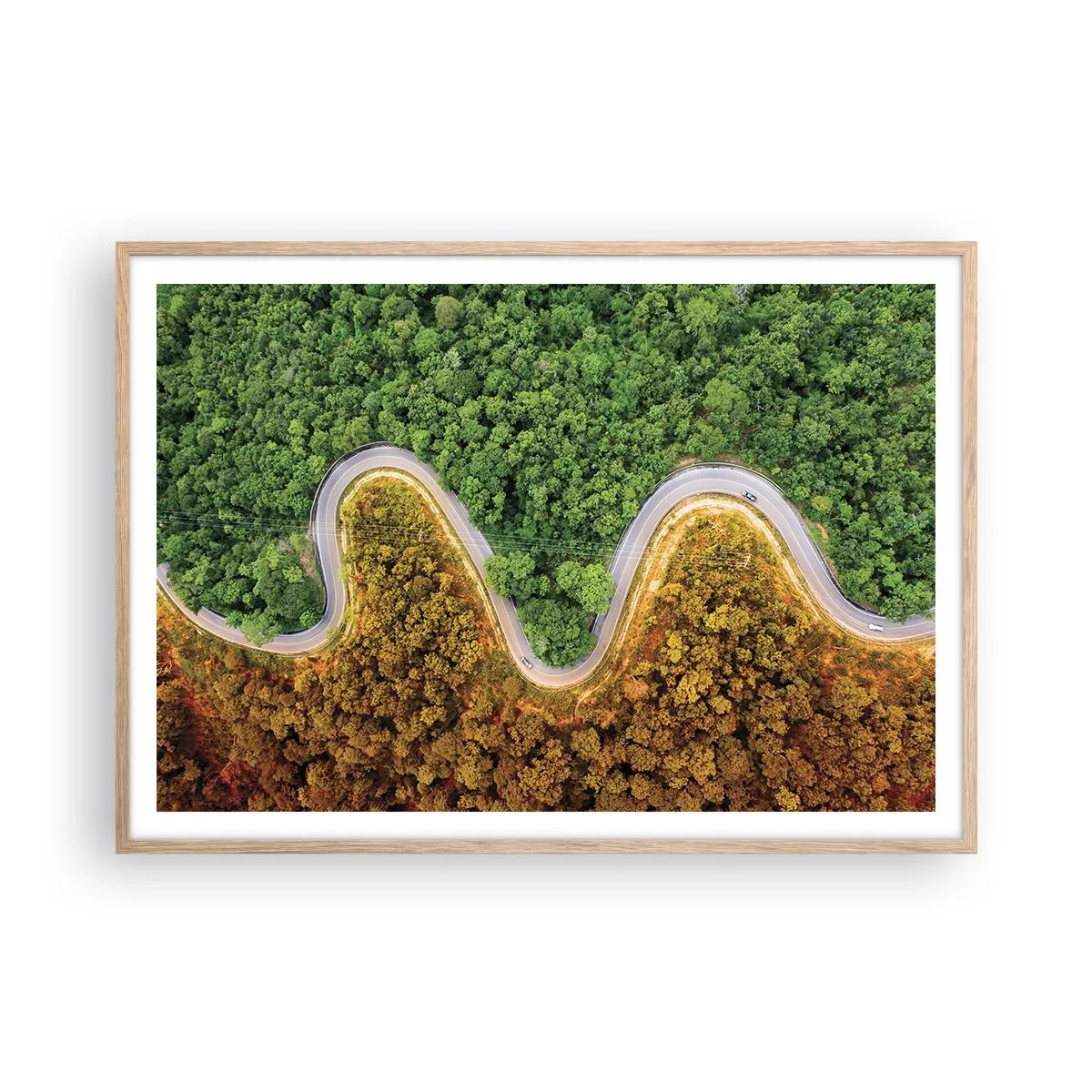 Poster in cornice rovere chiaro - Confine e separazione - 100x70 cm