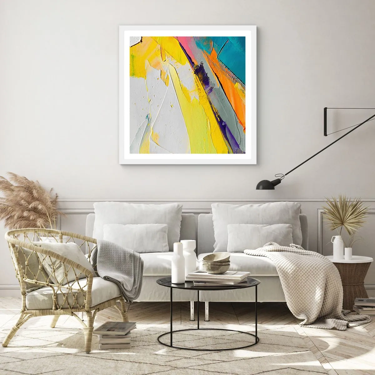 Poster in cornice bianca - Anatomia della luce - 50x50 cm