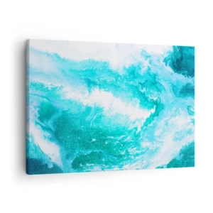 Quadro su tela - Stampe su Tela - Vortice astratto nei toni del blu - 70x50cm - Nel vortice degli elementi - Decorazione murale moderna per soggiorno e camera da letto ARTTOR