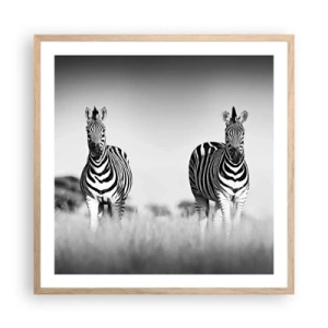 Poster in cornice rovere chiaro - E tuttavia il mondo è bianco e nero - 60x60 cm