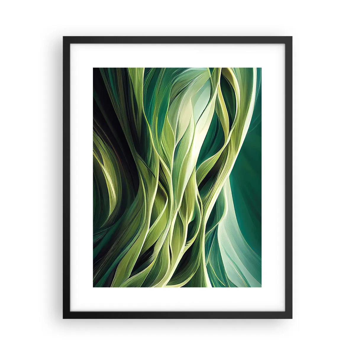Poster in cornice nera - Gioco astratto in verde - 40x50 cm