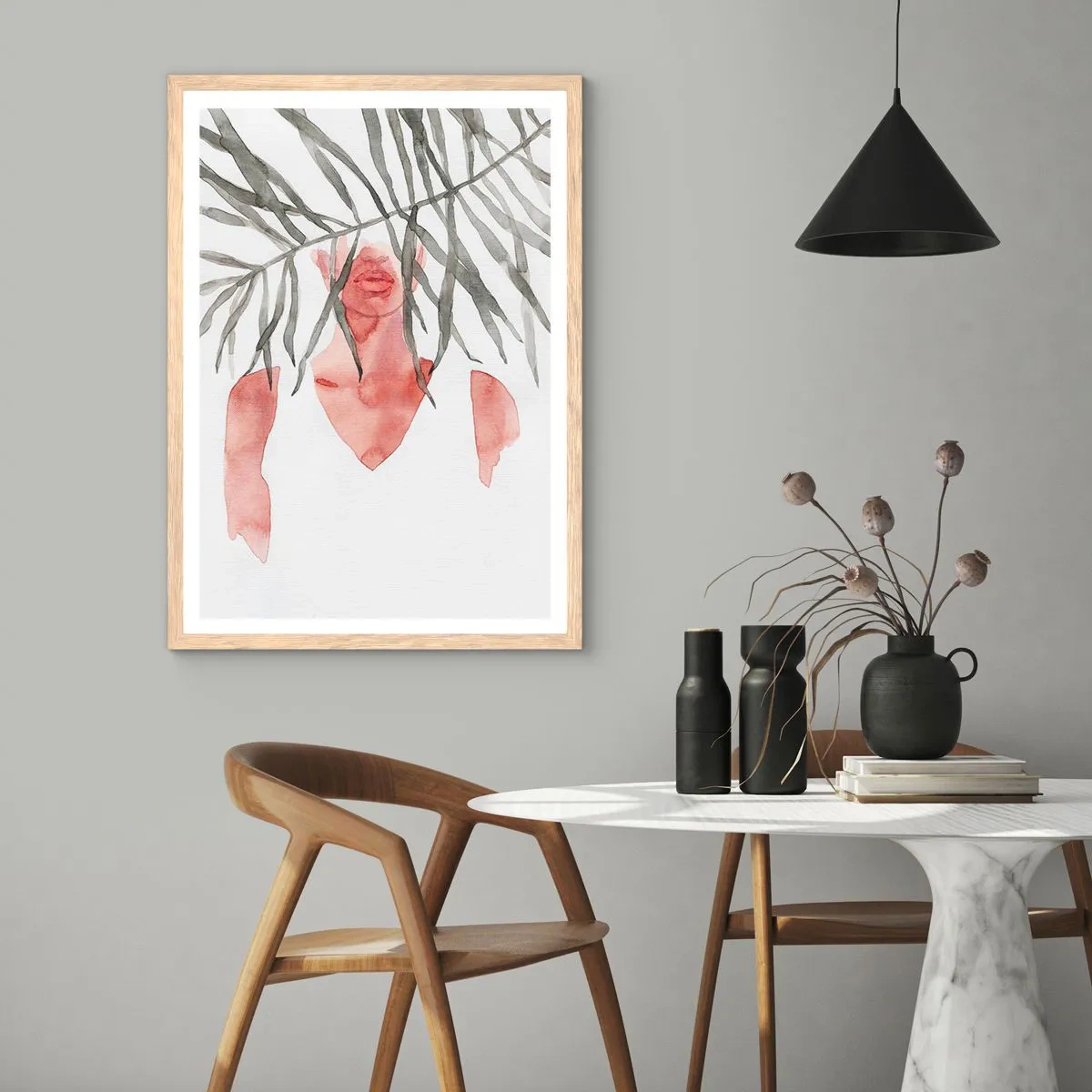 Poster in cornice rovere chiaro - Dama dei tropici - 70x100 cm