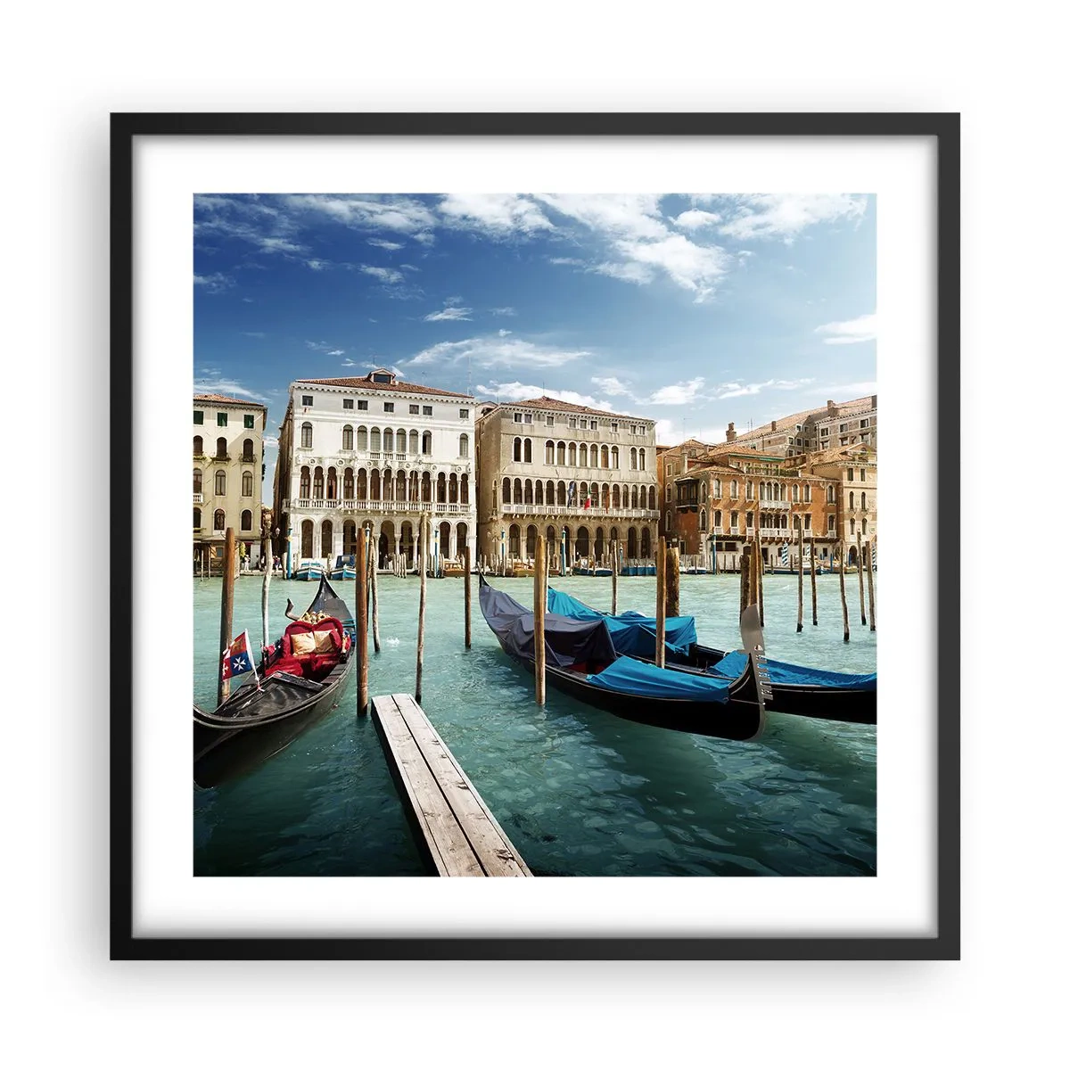 Poster in cornice nera - Palazzi nel blu - 50x50 cm