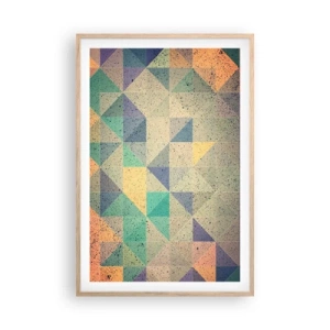 Poster in cornice rovere chiaro - La repubblica dei triangoli - 61x91 cm