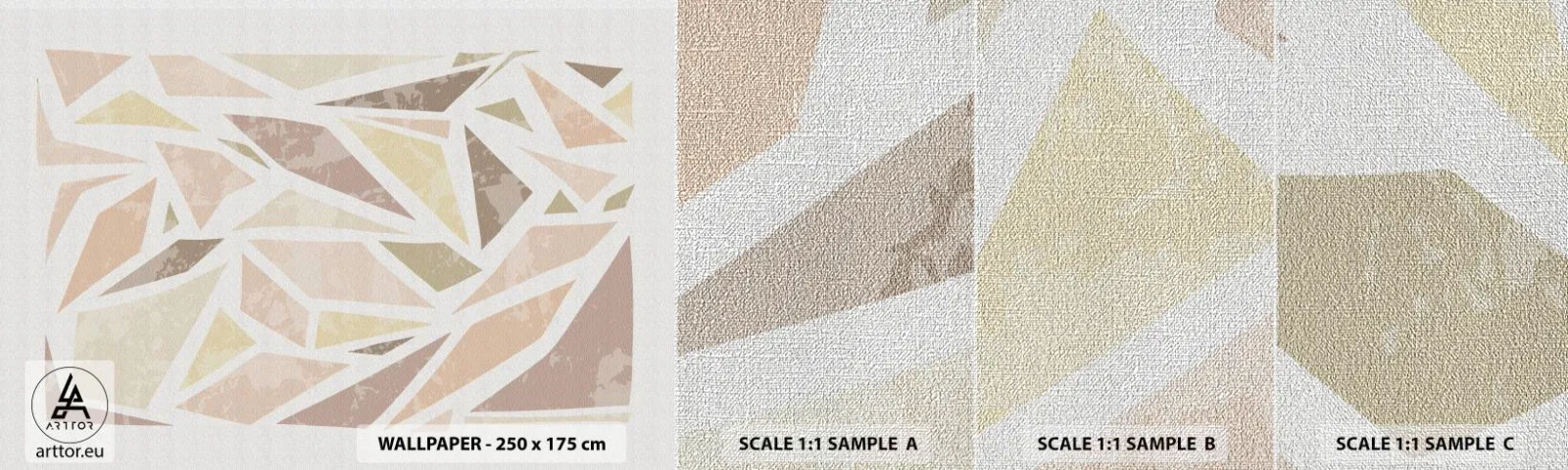 Campione di Fotomurale Premium Canvas - Composizione da vetrata - Minimalismo, Pastello, Boho - 100x30 cm