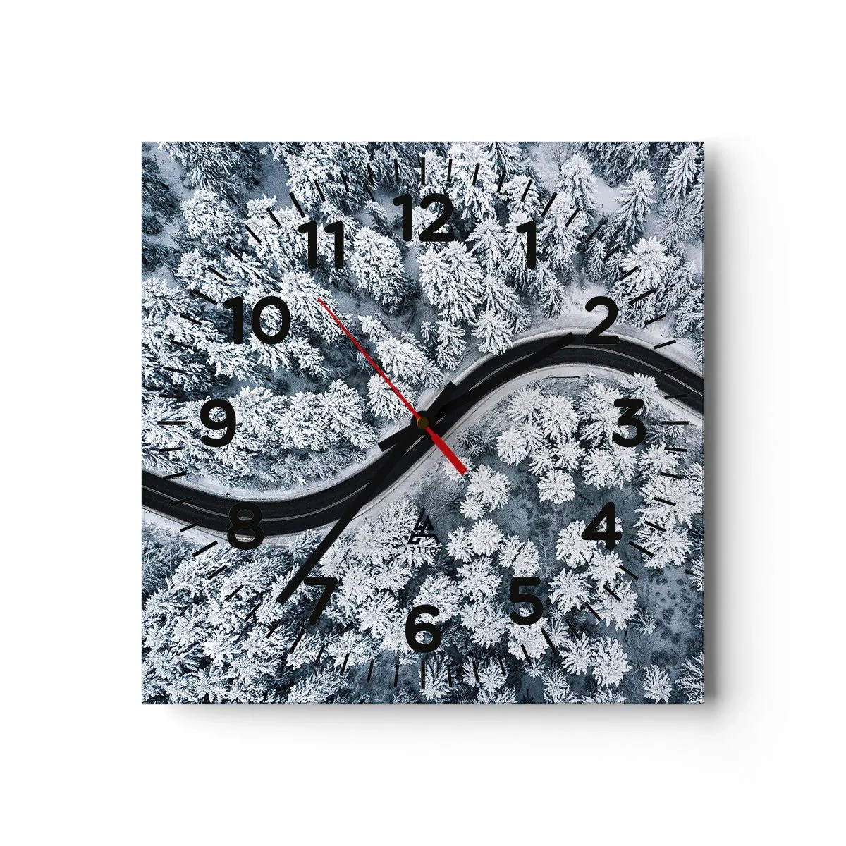Orologio da parete - Orologio in Vetro - Attraverso il bosco invernale - 40x40 cm