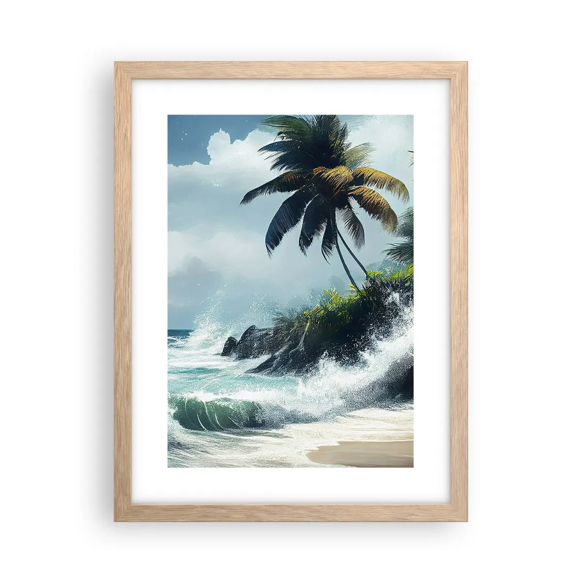Poster in cornice rovere chiaro - Sulla riva tropicale - 30x40 cm