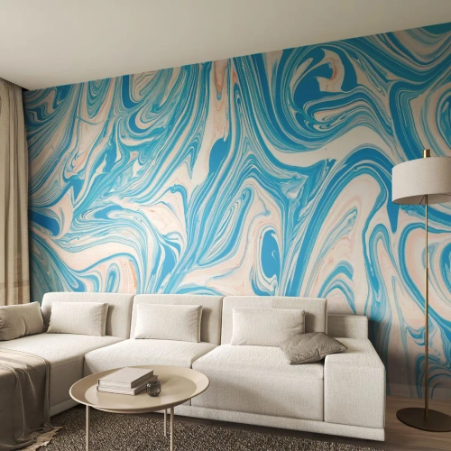 Fotomurali Standard Eco - Acquitrino in turchese - Astrazione, Pezzo, Modello moderno - 150x105 cm