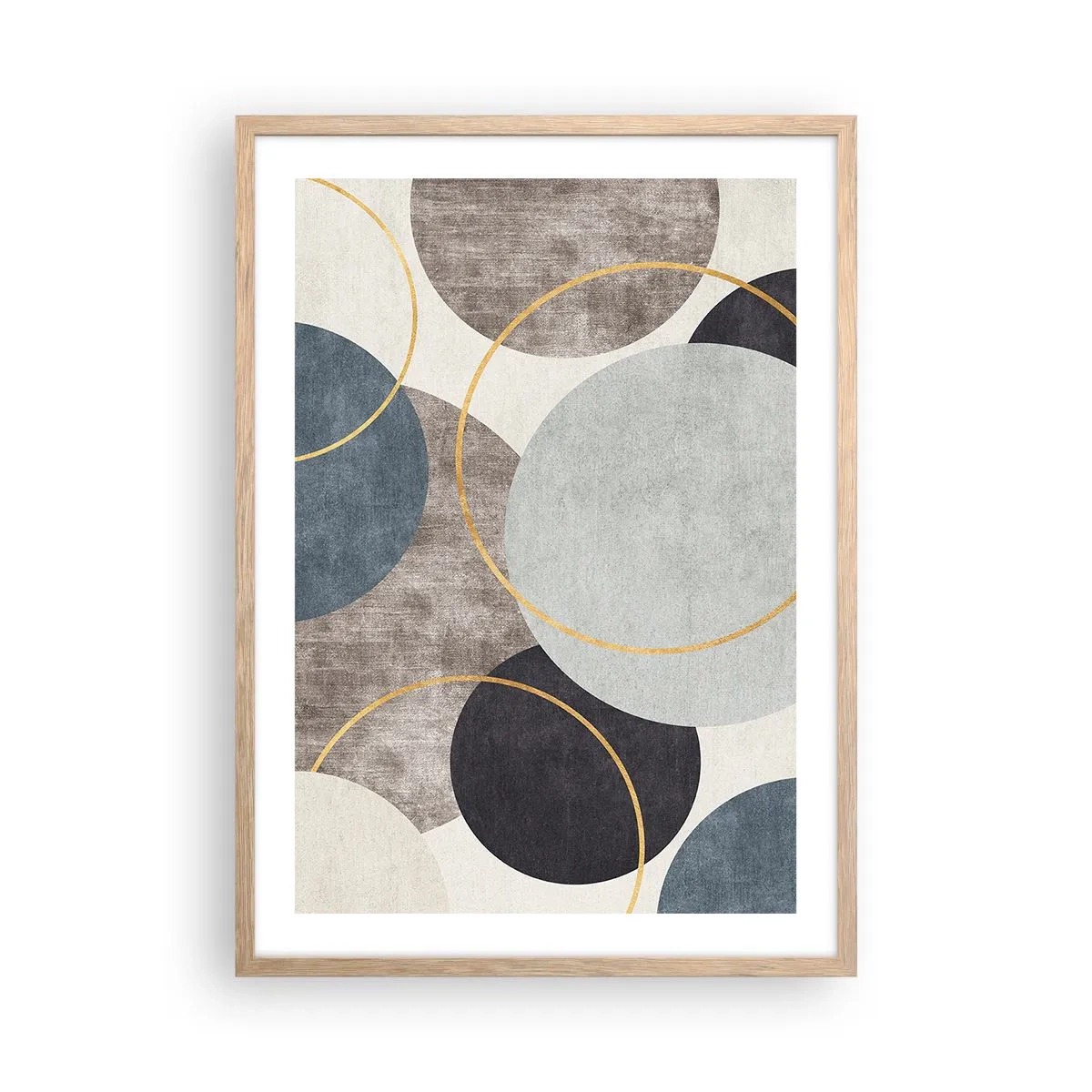 Poster in cornice rovere chiaro - Un cerchio dietro l'altro - 50x70 cm