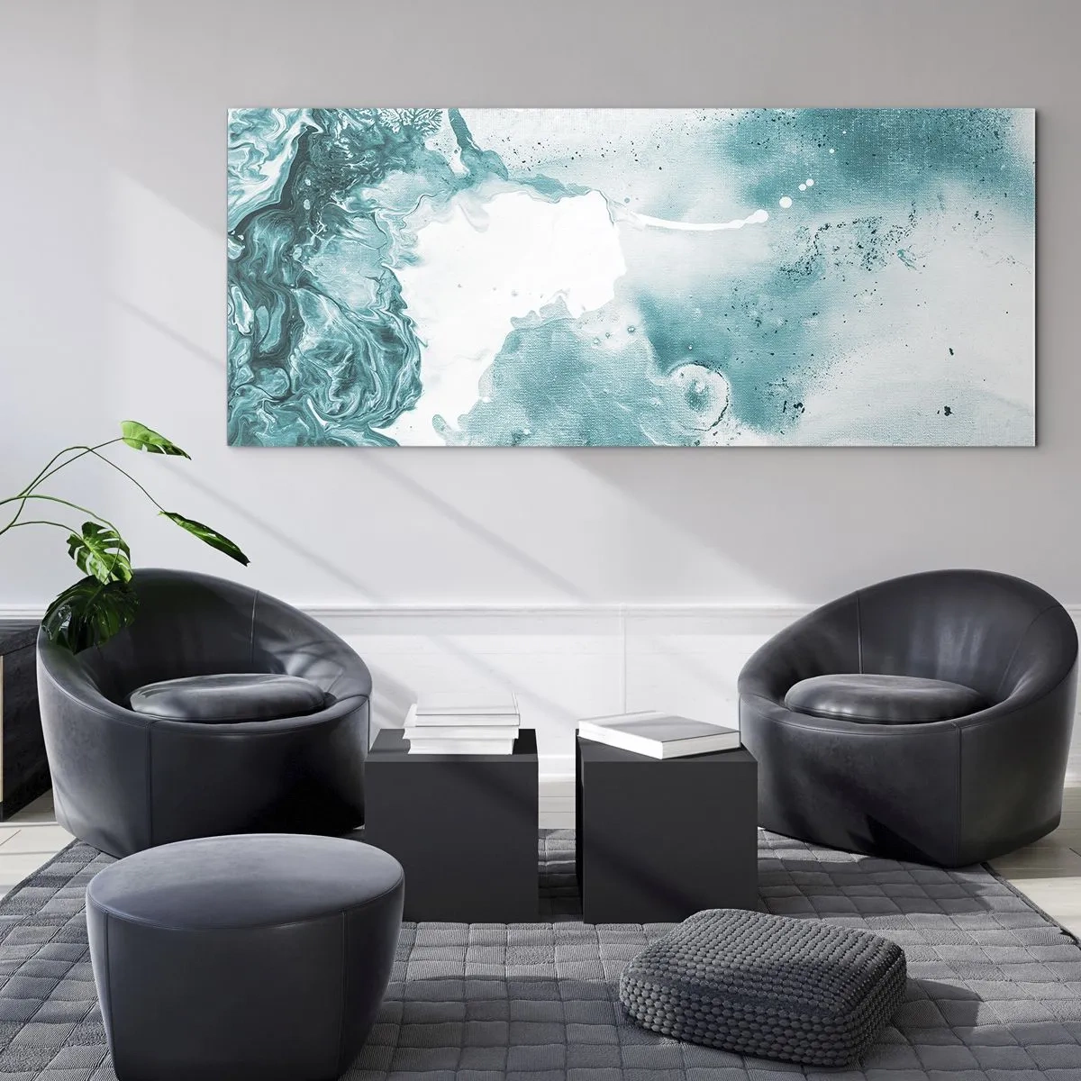 Quadro su vetro - Palude blu - 100x40 cm