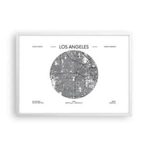 Poster in cornice bianca - Anatomia di Los Angeles - 70x50 cm