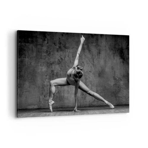 Quadro su tela - Stampe su Tela - Una ballerina in posa artistica contro un muro grezzo - 100x70cm - Ideale di equilibrio - Decorazione murale moderna per soggiorno e camera da letto ARTTOR