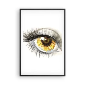 Poster in cornice nera - Uno sguardo caldo come l'estate - 61x91 cm