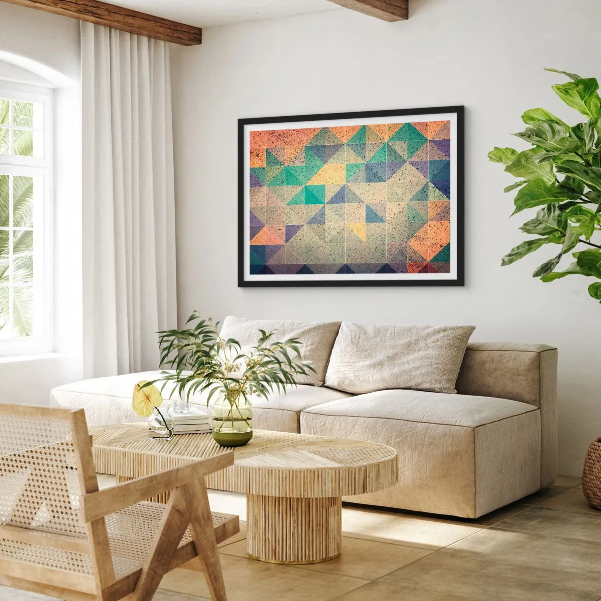 Poster in cornice nera - La repubblica dei triangoli - 91x61 cm