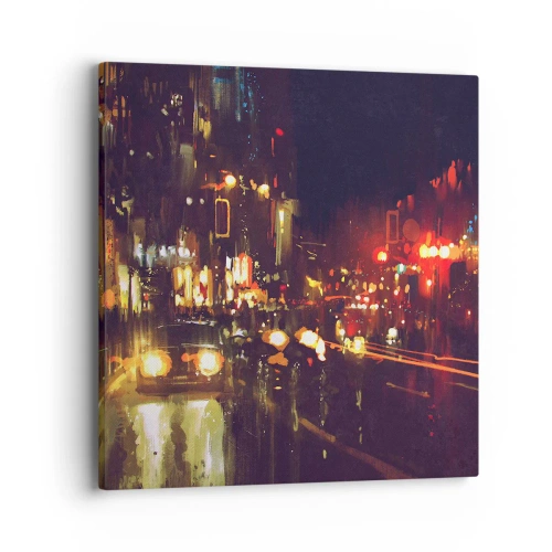 Quadro su tela - Stampe su Tela - Immersa nelle luci della notte - 40x40 cm