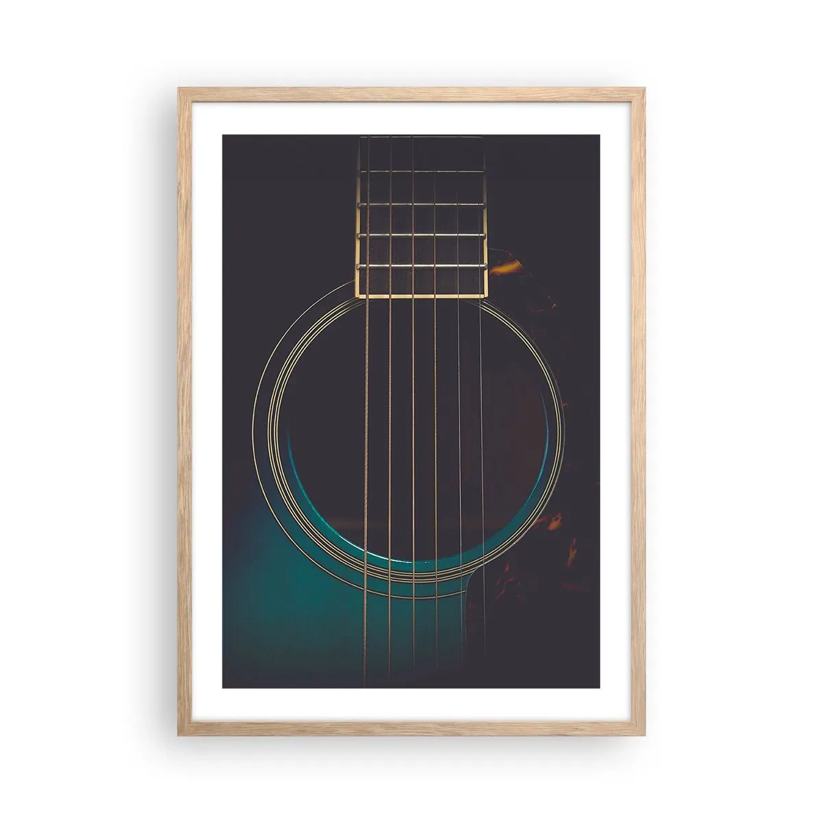 Poster in cornice rovere chiaro - L'attimo prima del suono - 50x70 cm