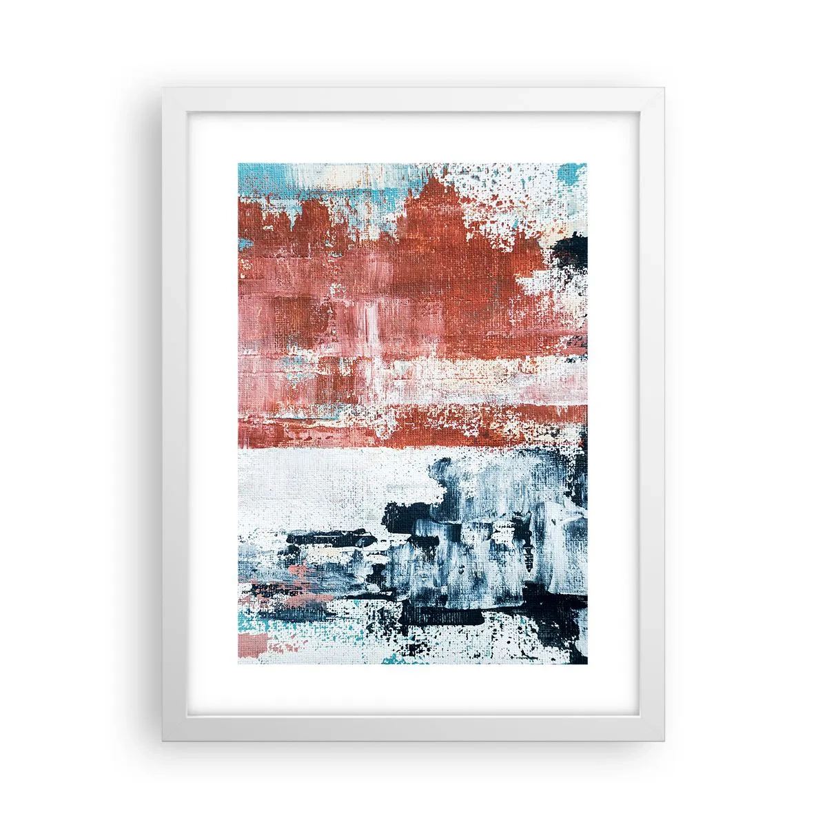 Poster in cornice bianca - Astratto in due metà - 30x40 cm