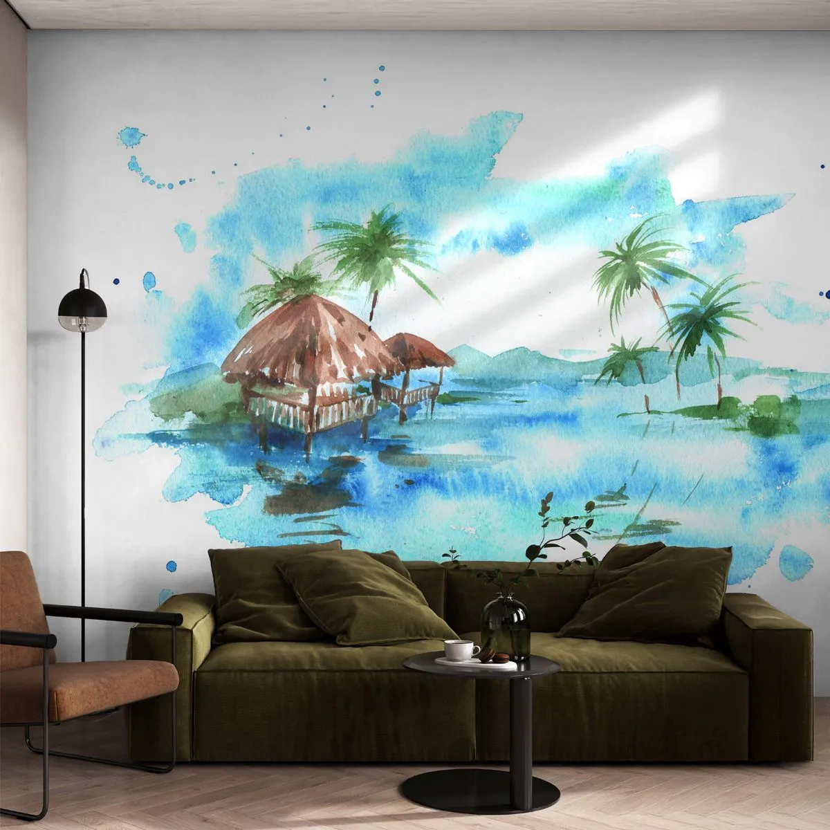 Fotomurali Premium Canvas - Da qualche parte nel Pacifico - Paesaggio, Isola, palme - 250x175 cm