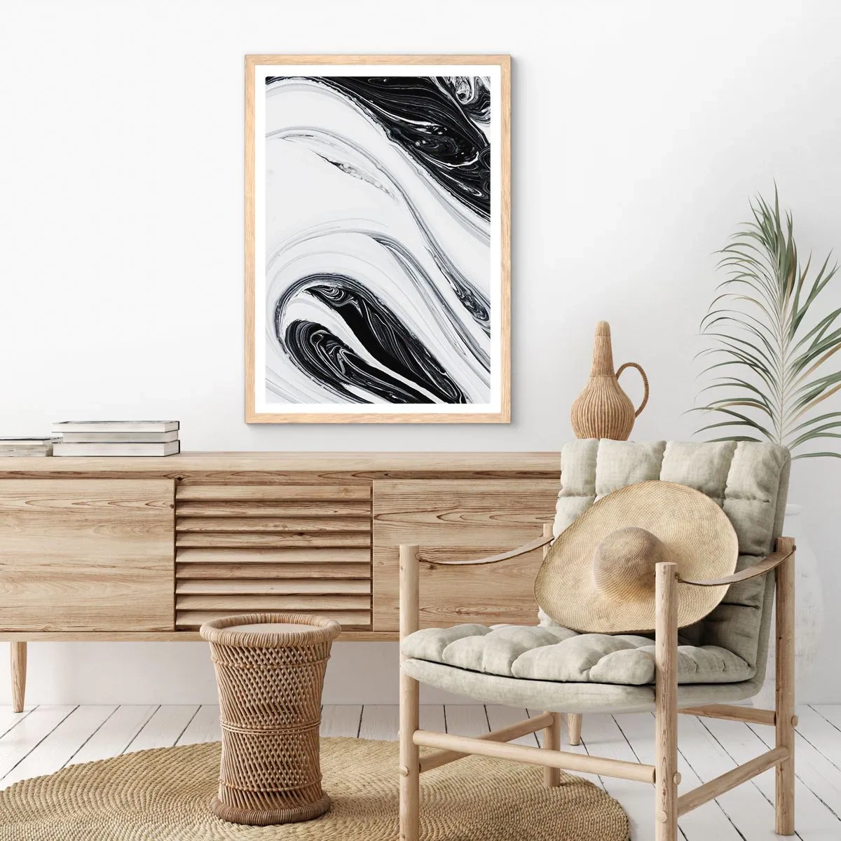 Poster in cornice rovere chiaro - L'unione degli opposti - 30x40 cm