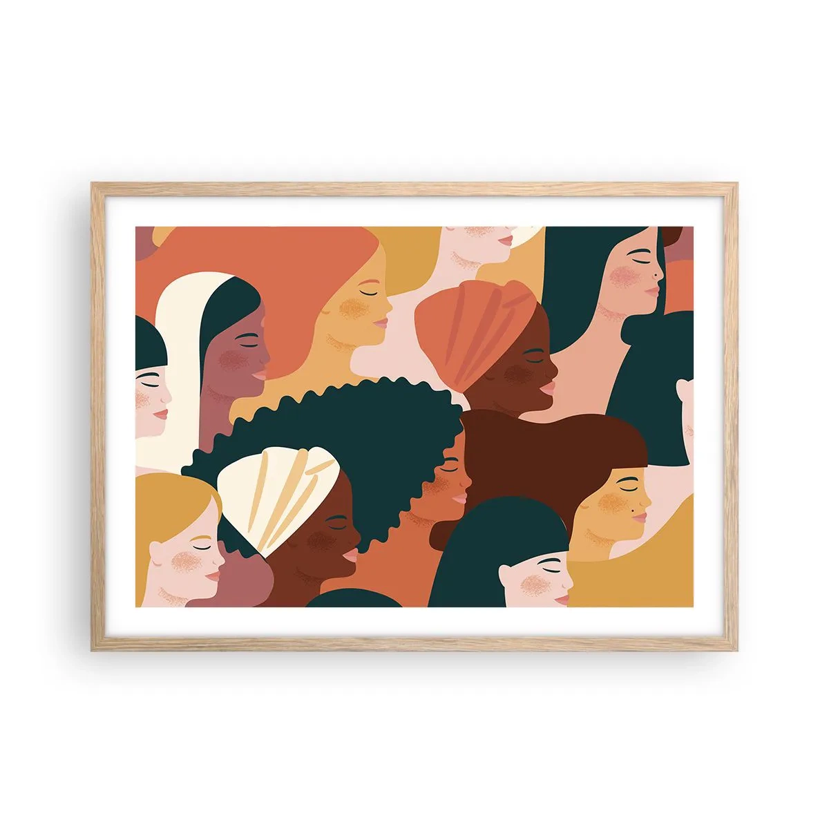 Poster in cornice rovere chiaro - Solo femminilità - 70x50 cm