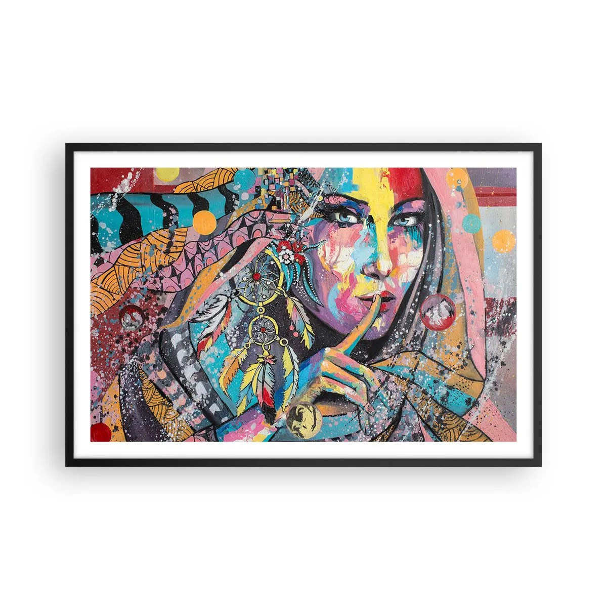 Poster in cornice nera - Taci, finché capirai - 91x61 cm