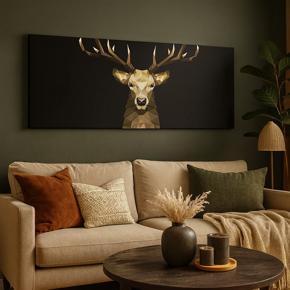 Quadro su tela - Stampe su Tela - Cervo cubista - 30x30 cm