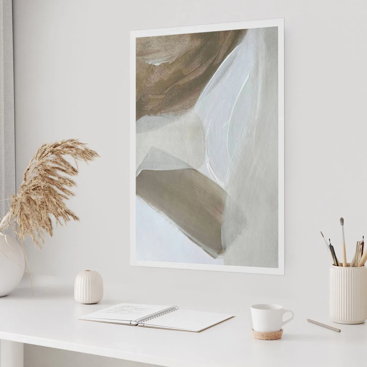 Poster - Onda di bianco - 40x50 cm